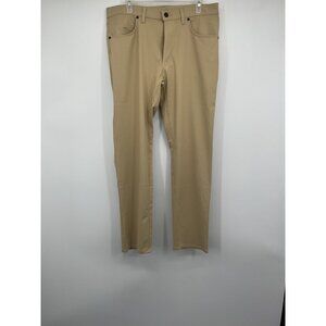 Mens Khaki Slim Fit 34x30 Pants 100% Polyester Stretch By Stylus
